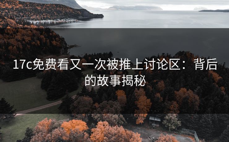 17c免费看又一次被推上讨论区：背后的故事揭秘