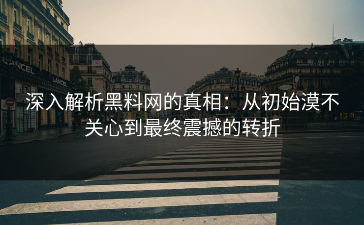 深入解析黑料网的真相：从初始漠不关心到最终震撼的转折